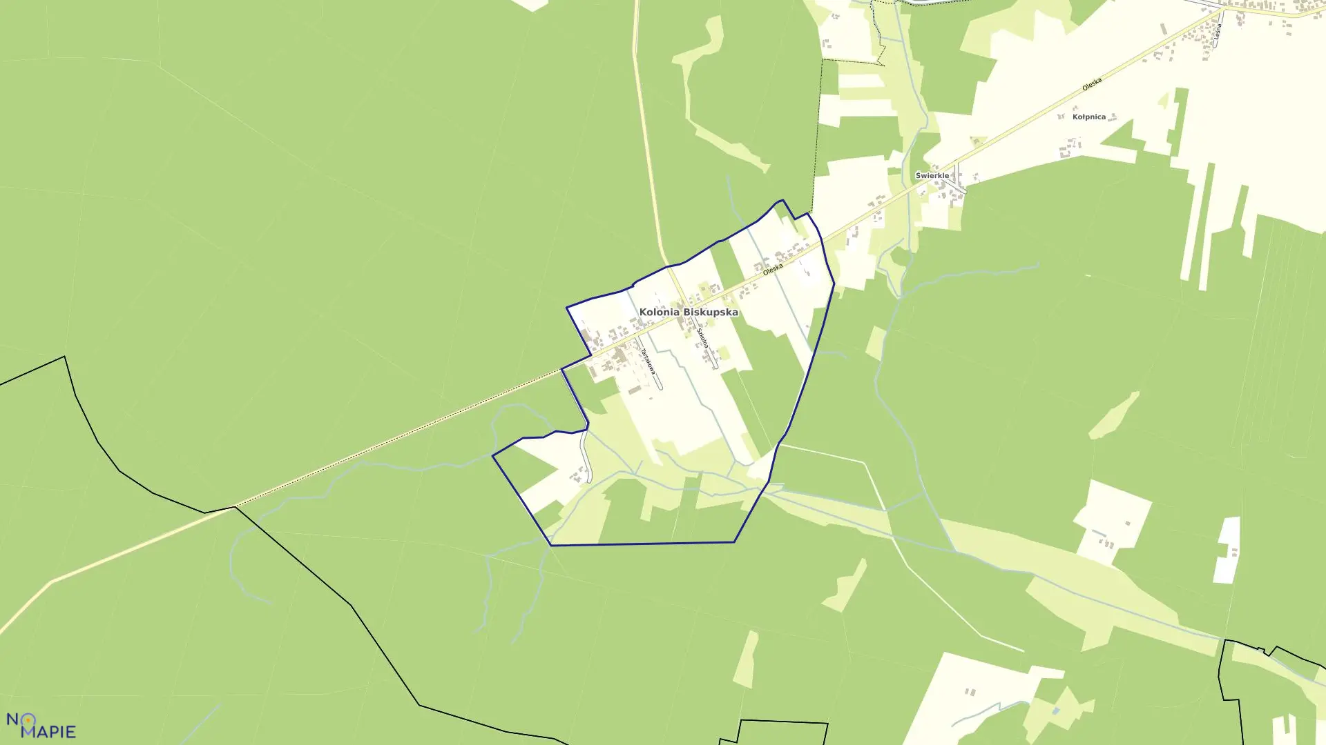 Mapa obrębu KOLONIA BISKUPSKA w gminie Radłów